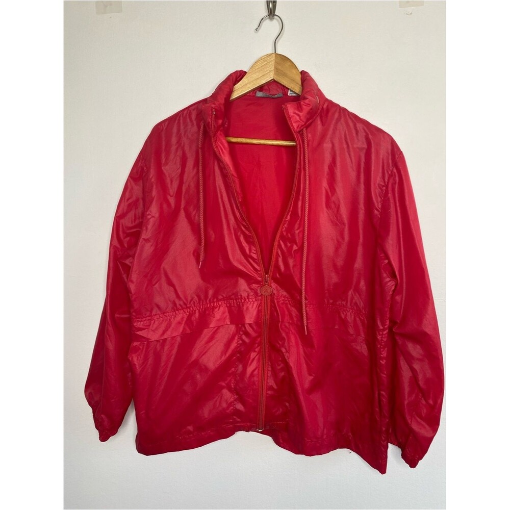 White stag Vintage Windbreaker Rain Jacket Size Medium unisex hidden hood